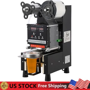 Automatic Cup Sealing Machine-500-650 Cups/H, 90/95mm Electric Cup Sealer 110V - Picture 1 of 8