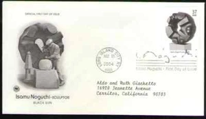 US. 3859. 37c. Black Sun, Isamu Noguchi (1904-88) Sculptor. Artcraft FDC. 2004 - Picture 1 of 1