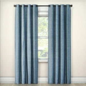 NEW 2 Eclipse Rowland Curtain Grommet Panels 95" x 52" ~ Blue - Picture 1 of 1