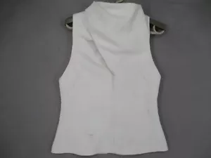 Acler Top Womens 10 White White Halter Sleeveless High Neck Crepe Textured Cowl - Picture 1 of 16