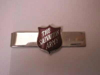 Salvation Army Red Enamel Vintage ROBBINS CO Tie Bar Clip - Image 1 of 4