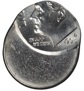 1994 D 10c off Center Roosevelt Dime Mint Error Coin E16 - Picture 1 of 2
