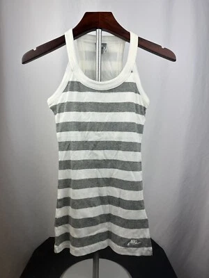 Nike Girls White Gray Tank Top Size Small (4-6)  - Image 1 of 4