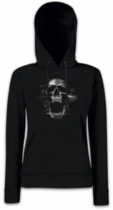 SCREAMING SKULL I Damen Hoodie Kapuzenpullover Dead Totenschädel Totenkopf - Picture 1 of 1