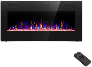 36''Electric Fireplace,Recessed&Wall Mounted,Ultra Thin&low noise,touch&remote - Picture 1 of 8
