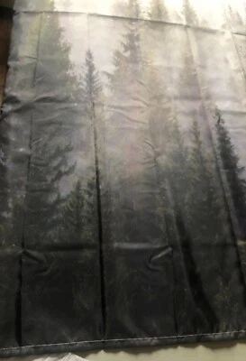 Туманный лес занавески крючки зеленый сосны туманный туман лесной лес новый - Изображение 1 из 4