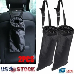 2PCS Hanging Car Seat Back Litter Trash Bag Washable Garbage Can Organizer Bags - Picture 1 of 12