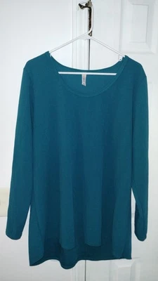 Top túnica estilo tejido verde azulado manga 3/4 LulaRoe 3XL Foto 1 de 3