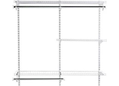 Kit de almacenamiento de configuración de armario de alambre ancho Rubbermaid 2060344 4-8' - blanco Foto 1 de 4