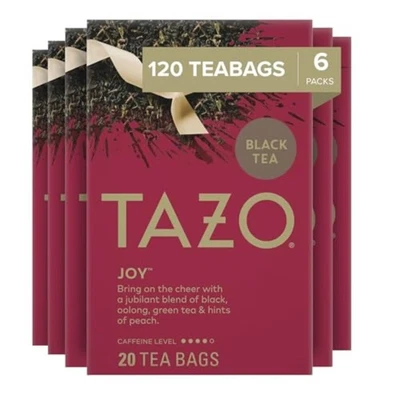 Bolsas de té Tazo Joy edición limitada mezcla de té negro de temporada, 120 en total Foto 1 de 4