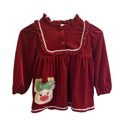 Vestido de Navidad Marie Nicole Niñas XL Rojo Rubí Bordado de Vacaciones Foto 1 de 4