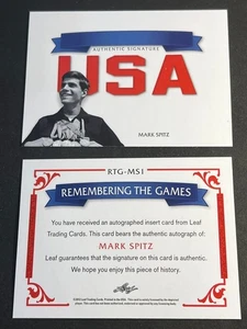 2012 Leaf BLANK BACK PROOF MISSING AUTO/FOIL & # USA Mark Spitz - Picture 1 of 2