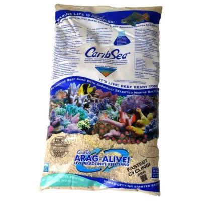 CaribSea Arag-Alive Bahamas Oolite 20lb Live Sand Marine Aquarium Fish Tank