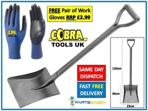 Schwerlast Stahl Quadrat Mund Bauherren Gartenarbeit Schaufel Langlebig D Griff 25-48 - Bild 1 von 6