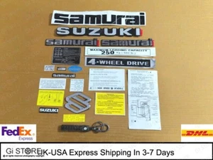 SUZUKI SAMURAI EMBLEMS AND DECALS SET Complete (Black) - Picture 1 of 5
