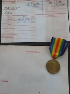 WW1 Victory Medal World War One Royal Highlanders To C Davidson. - Picture 1 of 6
