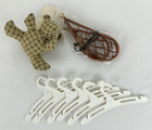 American Girl or Other, Misc. Accessories, 4" Cloth Bear, Snowshoes & 6 Hangers