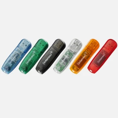 Intenso USB-Stick 4,8,16,32,64,128GB  Verschiedene Farben Schnelle Datenübertrag - Bild 1 von 4