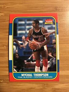 1986 Fleer Basketball Set Break EXMINT & Better #111 Mychal Thompson
