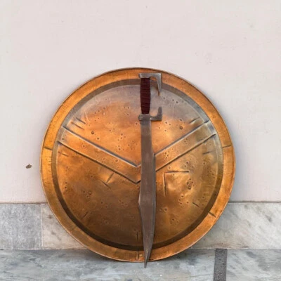 Medieval 300 Spartan Shield With Sword King Leonidas War Shield Metal Shield Lar - Image 1 of 4