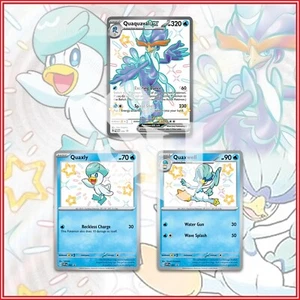 Pokemon TCG: Promo Shiny Quaquaval ex Quaxly Quaxwell S&V Paldean Fates 💎 - Picture 1 of 2