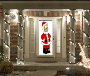LIFE SIZE HOMER SANTA CLAUS THE SIMPSONS FATHER CHRISTMAS QUALITY CANVAS POSTER - Picture 1 of 3
