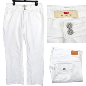Levis Jeans Women Size 14 32 White 529 Curvy Bootcut High Rise Flap Pocket Denim - Picture 1 of 13