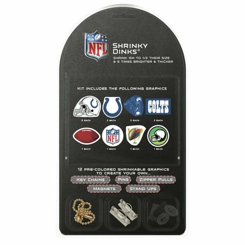 INDIANAPOLIS COLTS SHRINKY DINKS KIT KEY CHAINS PINS MAGNETS ZIPPERS LICENSED Cover