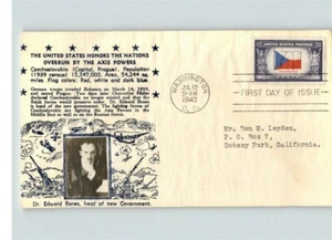 CZECHOSLOVAKIA, Overrun Country in World War II, CROSBY photo cachet, Dr. Edward - Picture 1 of 1