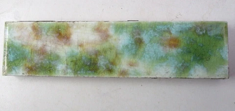 Trent USA 1890s Fireplace 6" Open Hearth Mantel Mottled 1 Porcelain Tile Antique Cover