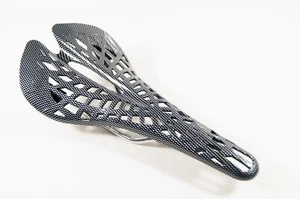 Generic Lightweight Cutout Carbon Print Black & Gray Road Bike Saddle - Picture 1 of 5
