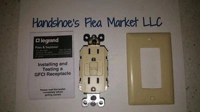LEGRAND GFCI DUPLEX TR RECEPTACLE 15A 125VAC -IVORY #1597TRWRI *S21 - Image 1 of 2