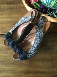 Naya Giada Pumps Heels Platform Wedges Sz 9 M Black Peep Toe Slingback Sandals - Picture 1 of 5