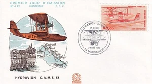 Enveloppe 1er jour A22 1985 Avion Hydravion C.A.M.S. 53 - Picture 1 of 2