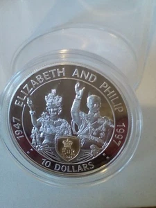 1997 East Caribbean Silver Gold Proof $10 Ten Dollar Coin - Picture 1 of 3