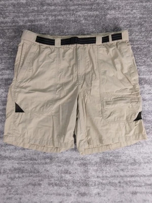 LL Bean Swim Shorts Men's Large Tan Swift River Belted Lined Trunks Outdoor - Image 1 of 4