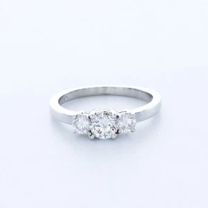 1.46ct G/SI1 Round Natural Certified Diamonds White Gold Classic Engagement Ring - Picture 1 of 18