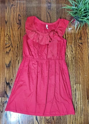 Mini vestido rojo de seda y algodón con volantes talla L de Fossil para mujer Foto 1 de 4