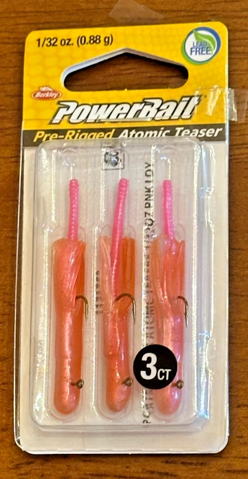 Berkley Power Bait Pre-Rigged Atomic Teaser 1/32 oz. Pack de 3 Pink Lady sin plomo Foto 1 de 1