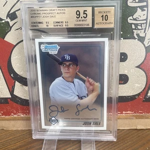 2010 1st Bowman Draft Pick Topps Chrome Auto Graded Josh Sale Tampa Rays Beckett - Picture 1 of 8