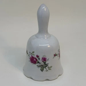 Vintage Ceramic Bell with Pink Rose Motif - Picture 1 of 4