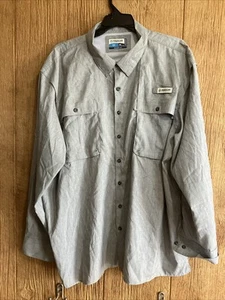 Magellan Fishing Pro Shirt Big Men's 3X Long Sleeve Vented Gray - Picture 1 of 9