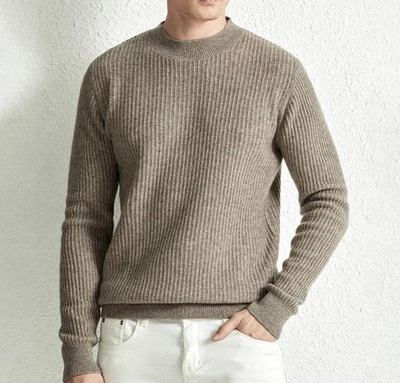 Nuevo Suéter Pullover Para Hombre Grayson & Gunn 2 Capas Cachemira Talla XL Tostado/Beige Foto 1 de 4