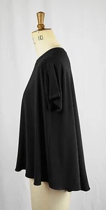 Baylis & Knight SCHWARZ Oversize Relaxed Swing Drape TOP Kurzarm Tshirt - Bild 1 von 3