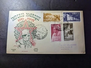 1956 Morocco Souvenir First Day Cover FDC Tetuan to Barcelona Spain - Picture 1 of 2