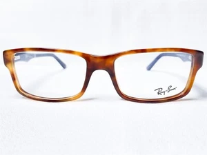 NEW Ray Ban RB5245 5609 Mens Yellow Tortoise Rectangle Eyeglasses Frames 54/17 - Picture 1 of 6