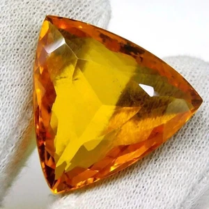 80 Ct Funkelnde Gelbe Citrin Farbe Künstliche Top Qualität Billionen Form - Bild 1 von 5