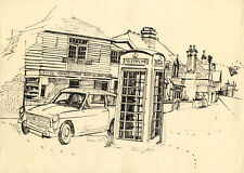 James Arnold Martin, High Street, Brasted, Kent – 1960s pen & ink drawing