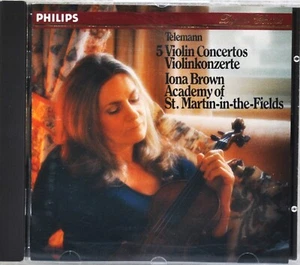 IONA BROWN "Georg Philipp Telemann - 5 Violin Concertos" CD Philips 411 125- - Picture 1 of 3