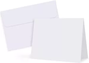 50 Pack White-Blank-Cards-and-Envelopes-5x7-Heavyweight-Folded-Cardstock - Picture 1 of 6